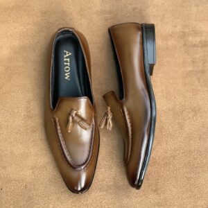 Men’s Two-Tone Tan Cow Leather Tassel Loafer