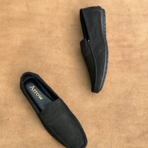 Men’s Dull-Black Goat Leather Casual Loafer