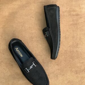 Men’s Dull-Black Goat Leather Casual Loafer