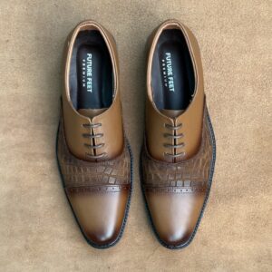 Men’s Tan Dual Cow Leather Oxford Shoe