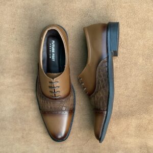 Men’s Tan Dual Cow Leather Oxford Shoe