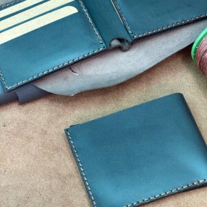 Pure Goat Leather Coffee Brown Bi-Fold Wallet