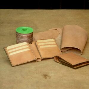 Pure Goat Leather Camel Brown Bi-Fold Wallet