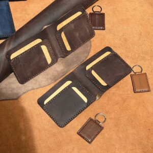 Pure Cow Oil Pull-up Leather Coffee Brown Bi-Fold Wallet