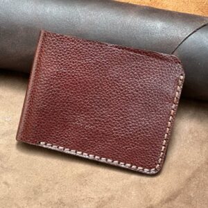 Pure Cow Leather Red Brown Bi-Fold Wallet