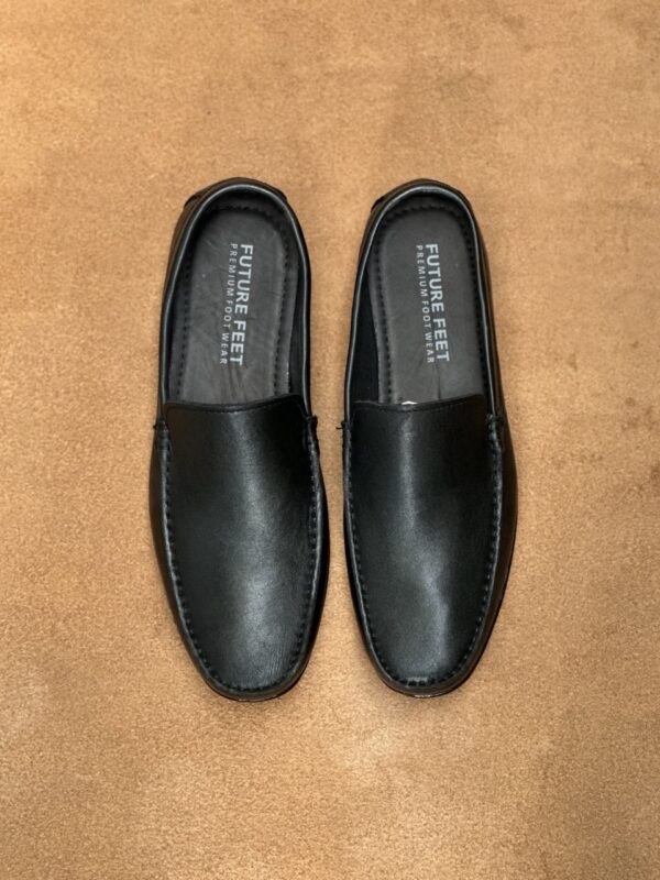 Men's Jet Black Nappa Cow Leather Casual Loafer - Image 3