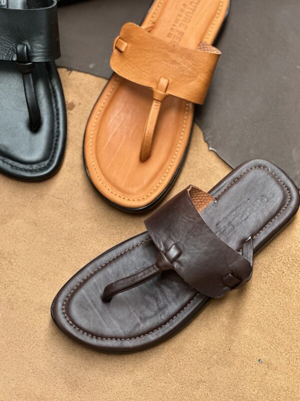 Men’s Premium Sheep Leather Old Money Slippers – Black | Tan | Coffee Brown - Image 4