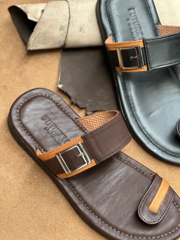 Men’s Premium Sheep Leather Slippers – Black | Tan | Coffee Brown - Image 2