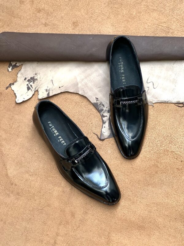 Men's Gloss Black Cow Leather Loafer - Image 4