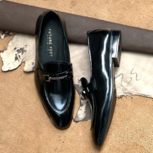 Men's Gloss Black Cow Leather Loafer
