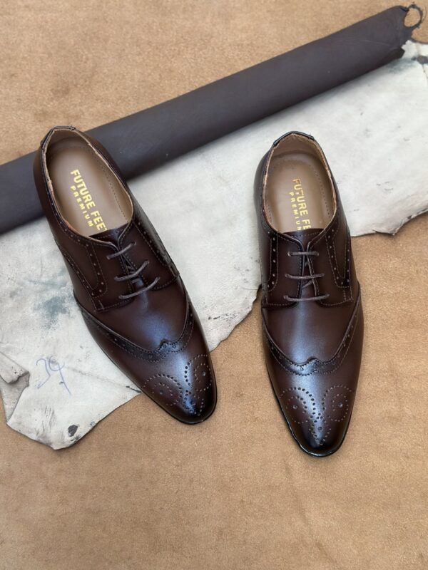 Men's Coffee Brown Cow Leather Brogue Shoe