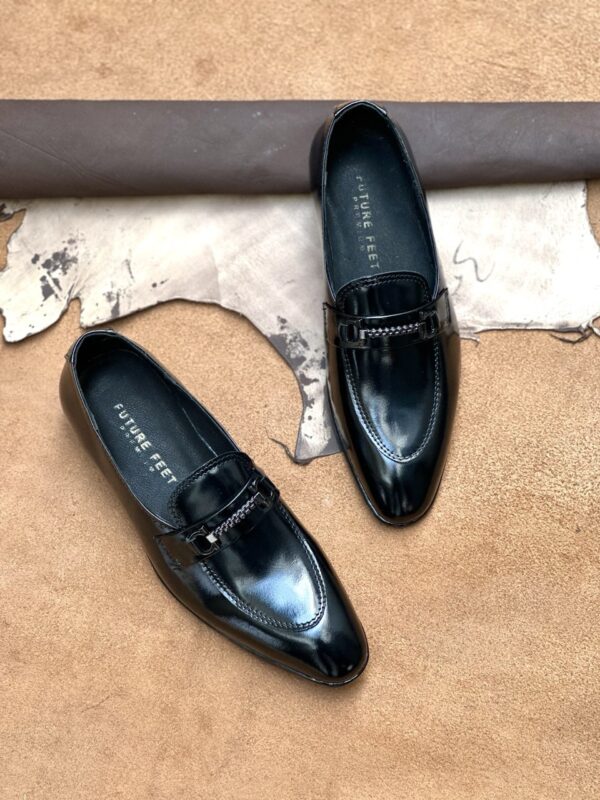 Men's Gloss Black Cow Leather Loafer - Image 5