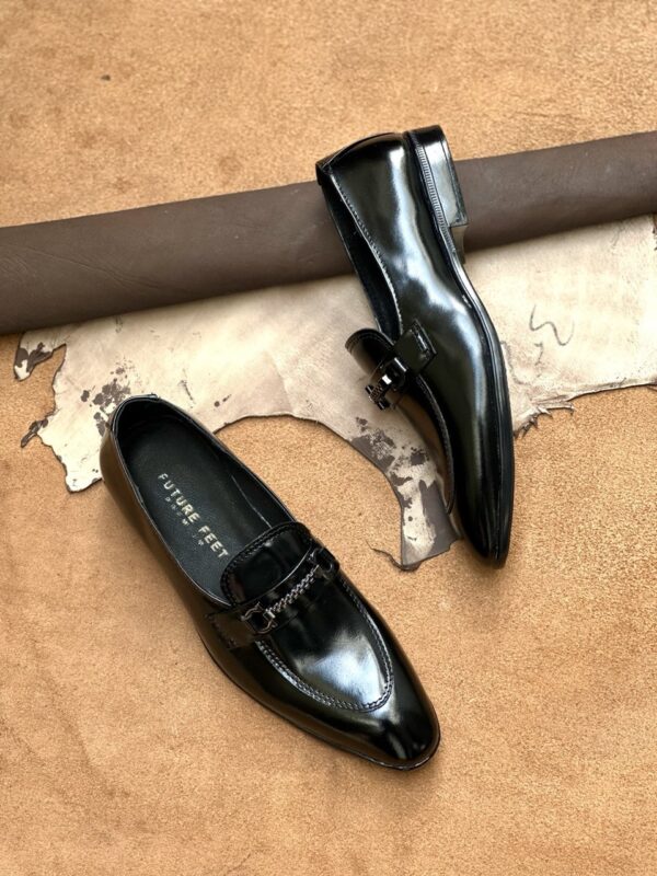 Men's Gloss Black Cow Leather Loafer - Image 6