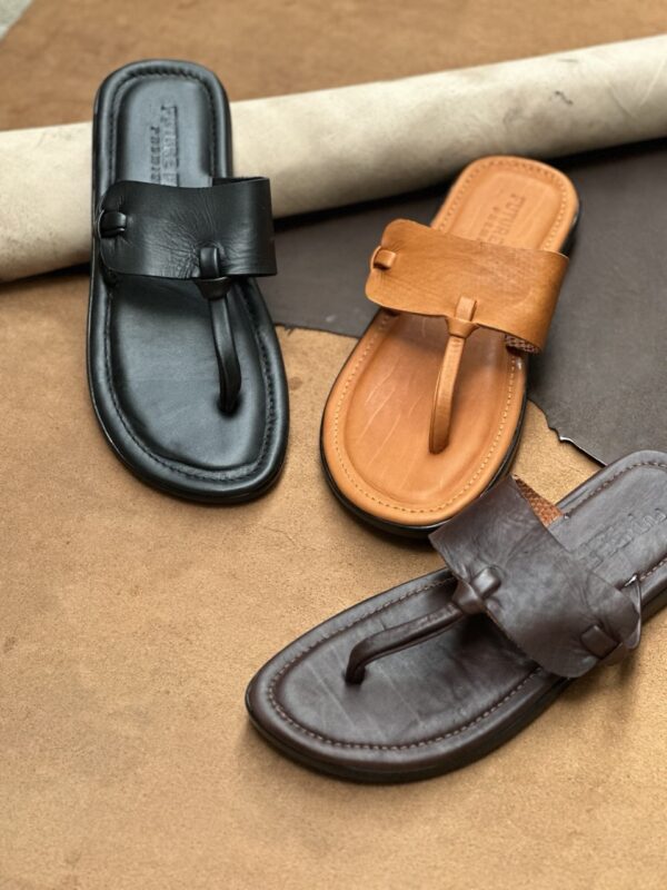 Men’s Premium Sheep Leather Old Money Slippers – Black | Tan | Coffee Brown - Image 2