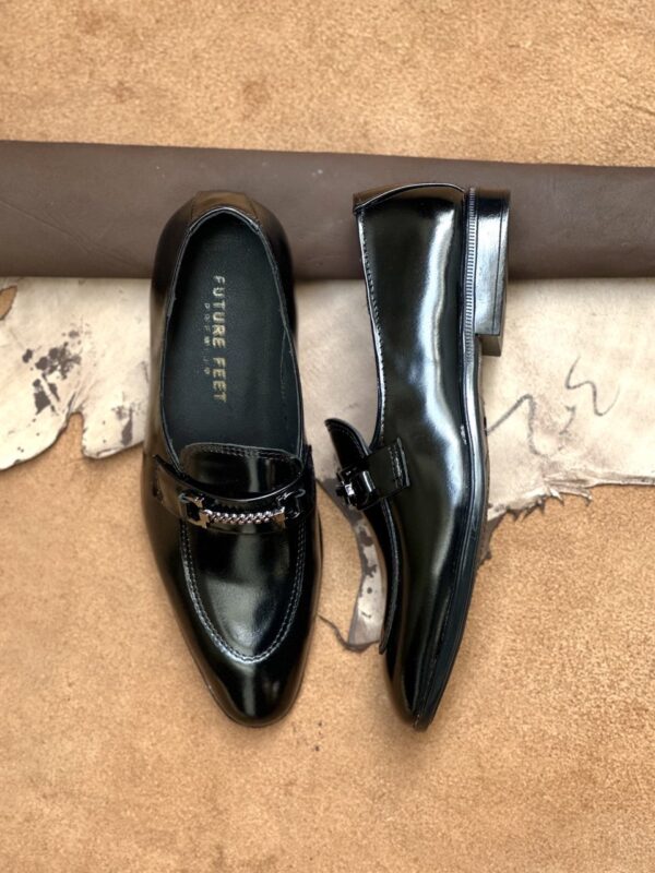 Men's Gloss Black Cow Leather Loafer - Image 3