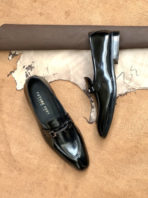Men's Gloss Black Cow Leather Loafer - Image 2