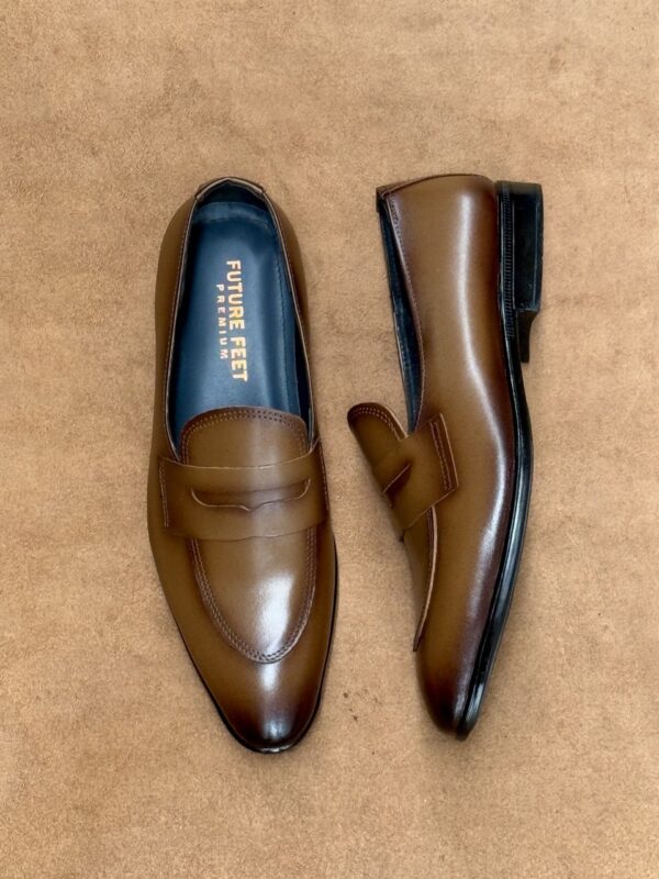 Men's Two-Toned Tan Cow Leather Penny Loafer