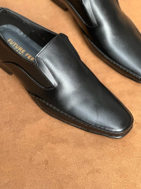 Men's Jet Black Buffalo Leather Slip-On Shoe - Image 3