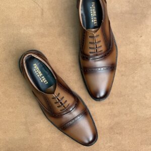 Men’s Tan Shaded Cow Leather Oxford Shoe