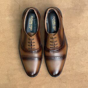 Men's Tan Shaded Cow Leather Oxford Shoe