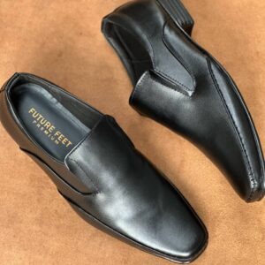 Men’s Jet Black Buffalo Leather Slip-On Shoe
