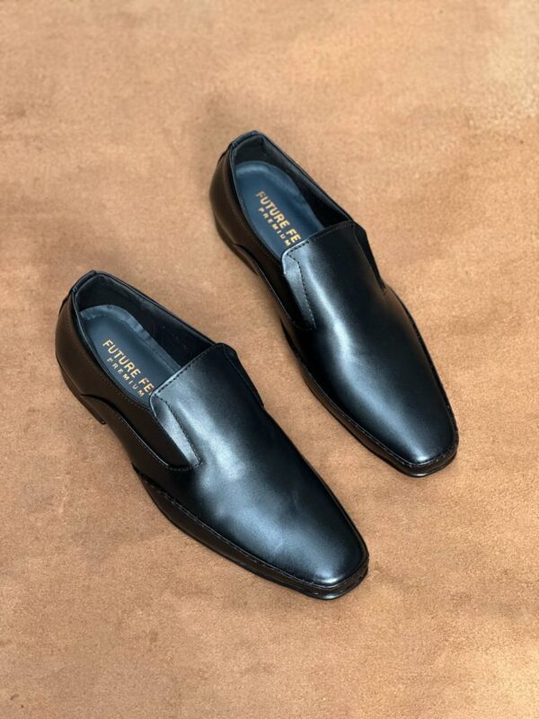 Men's Jet Black Buffalo Leather Slip-On Shoe - Image 4