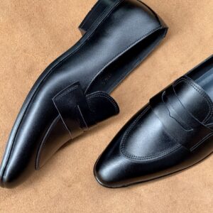 Men’s Jet Black Cow Leather Penny Loafer