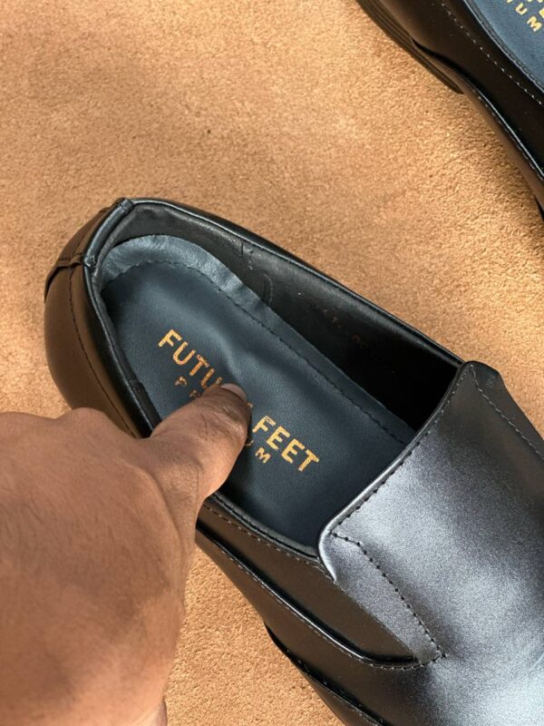Men's Jet Black Buffalo Leather Slip-On Shoe - Image 2