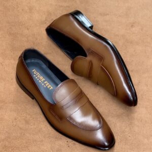 Men’s Two-Toned Tan Cow Leather Penny Loafer