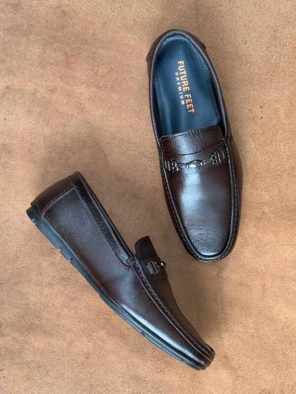 Men's Coffee Brown Cow Nappa Leather Casual Loafer - Image 3