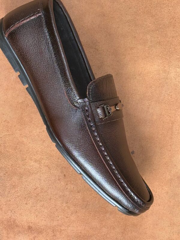 Men's Coffee Brown Cow Nappa Leather Casual Loafer - Image 4