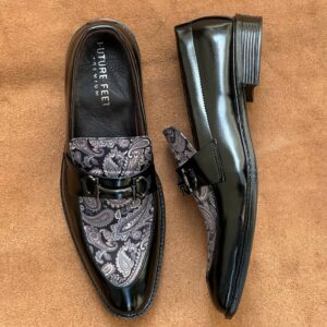 Men's Gloss Black Synthetic Loafer
