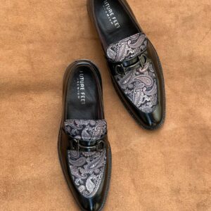 Men’s Gloss Black Synthetic Loafer