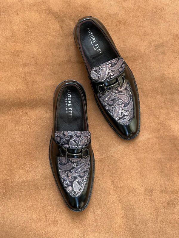 Men's Gloss Black Synthetic Loafer - Image 2