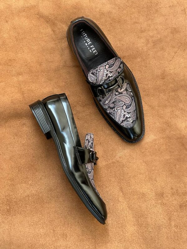 Men's Gloss Black Synthetic Loafer - Image 3