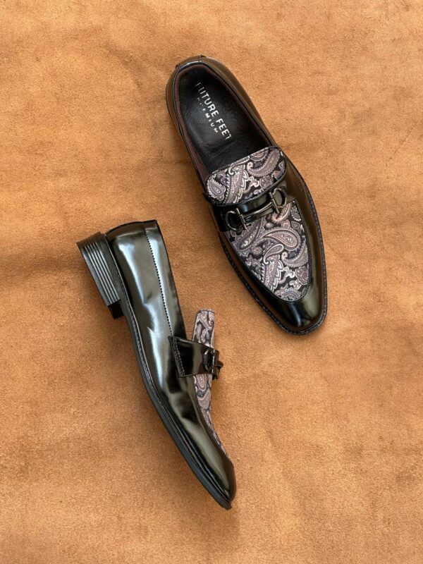 Men's Gloss Black Synthetic Loafer - Image 4