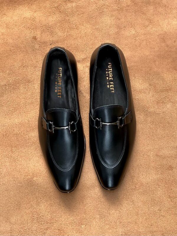 Men's Jet Black Cow Leather Horsebit Loafer - Image 2