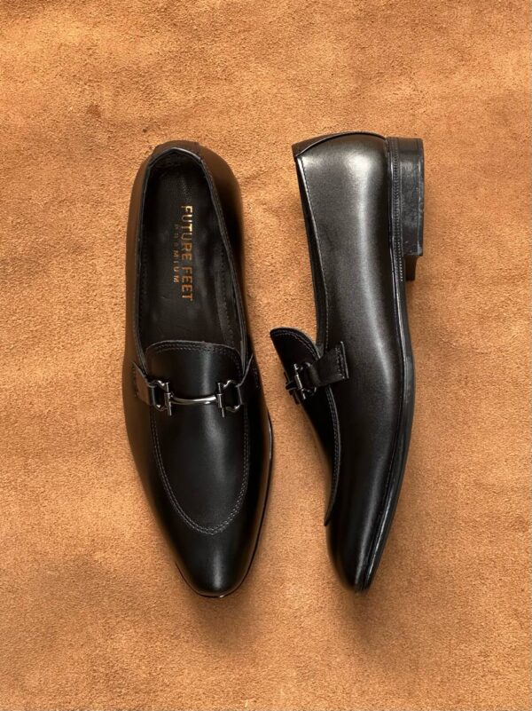 Men's Jet Black Cow Leather Horsebit Loafer