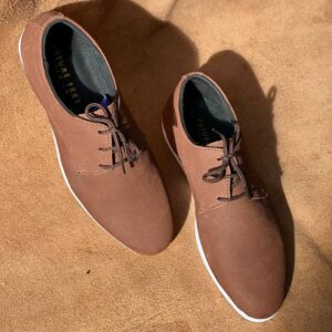 Men’s Brown Suede Nubuck Cow Leather Casual Derby Shoe