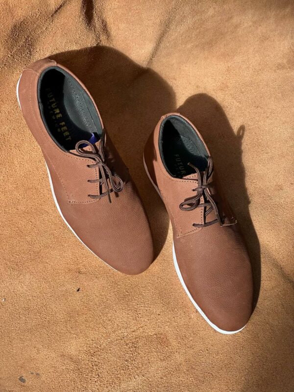 Men's Brown Suede Nubuck Cow Leather Casual Derby Shoe - Image 2