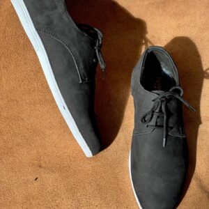 Men’s Elephant Black Nubuck Cow Leather Casual Derby Shoe