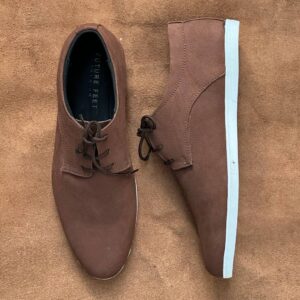 Men’s Brown Suede Nubuck Cow Leather Casual Derby Shoe