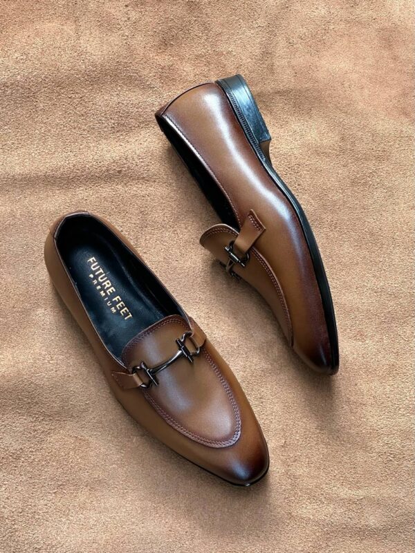Men's Two-Toned Tan Cow Leather Horsebit Loafer - Image 4