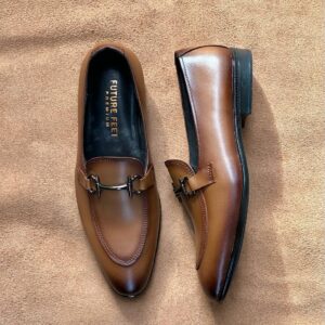 Men's Two-Toned Tan Cow Leather Horsebit Loafer
