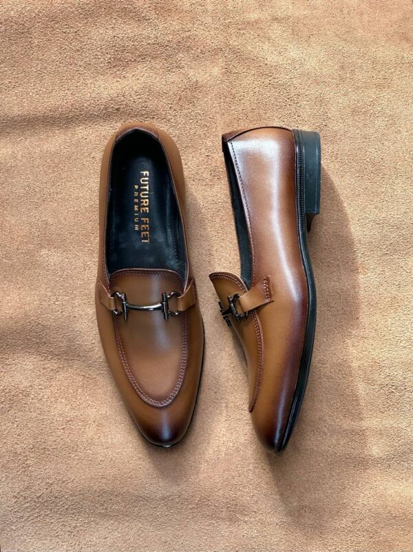 Men's Two-Toned Tan Cow Leather Horsebit Loafer