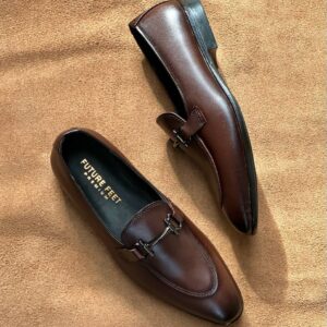 Men’s Coffee Brown Cow Leather Horsebit Loafer