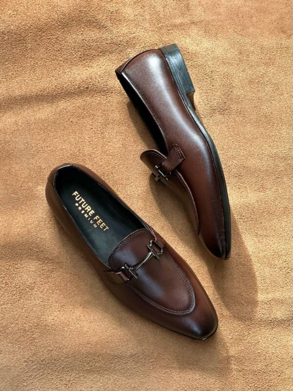 Men's Coffee Brown Cow Leather Horsebit Loafer - Image 2