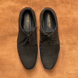 Men’s Elephant Black Nubuck Cow Leather Casual Derby Shoe