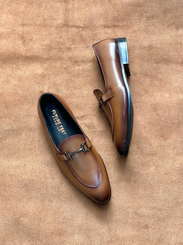 Men's Two-Toned Tan Cow Leather Horsebit Loafer - Image 2