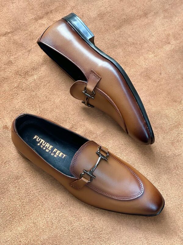 Men's Two-Toned Tan Cow Leather Horsebit Loafer - Image 3